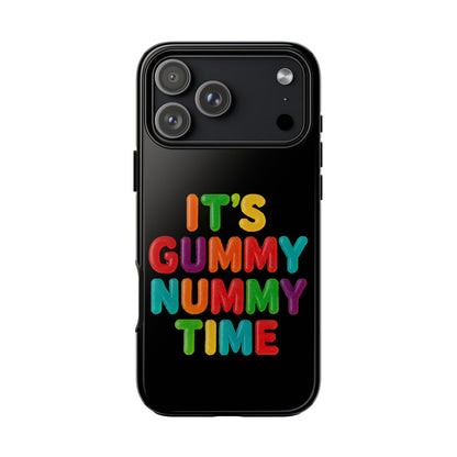Phone Case — "It's Gummy Nummy Time" Colorful Candy Lettering Protective Case