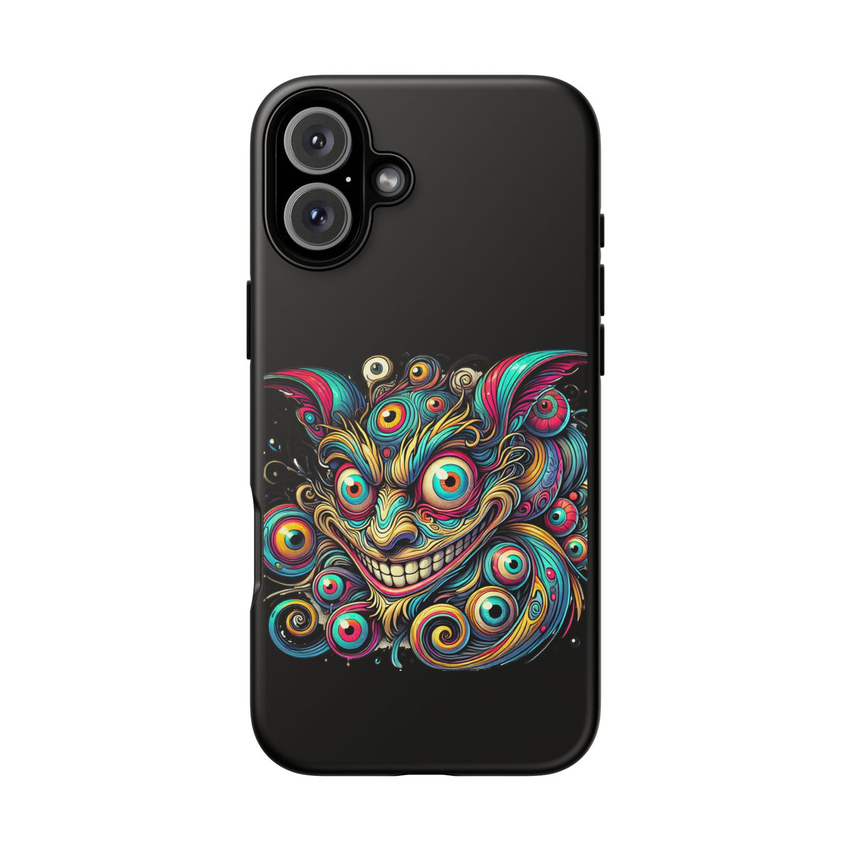 Psychedelic Mischief Phone Case — Colorful Grinning Monster Design