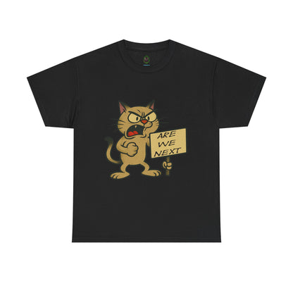 Protest Cat Unisex Heavy Cotton Tee, Funny Cat T-Shirt, Cat Lover Gift, Animal