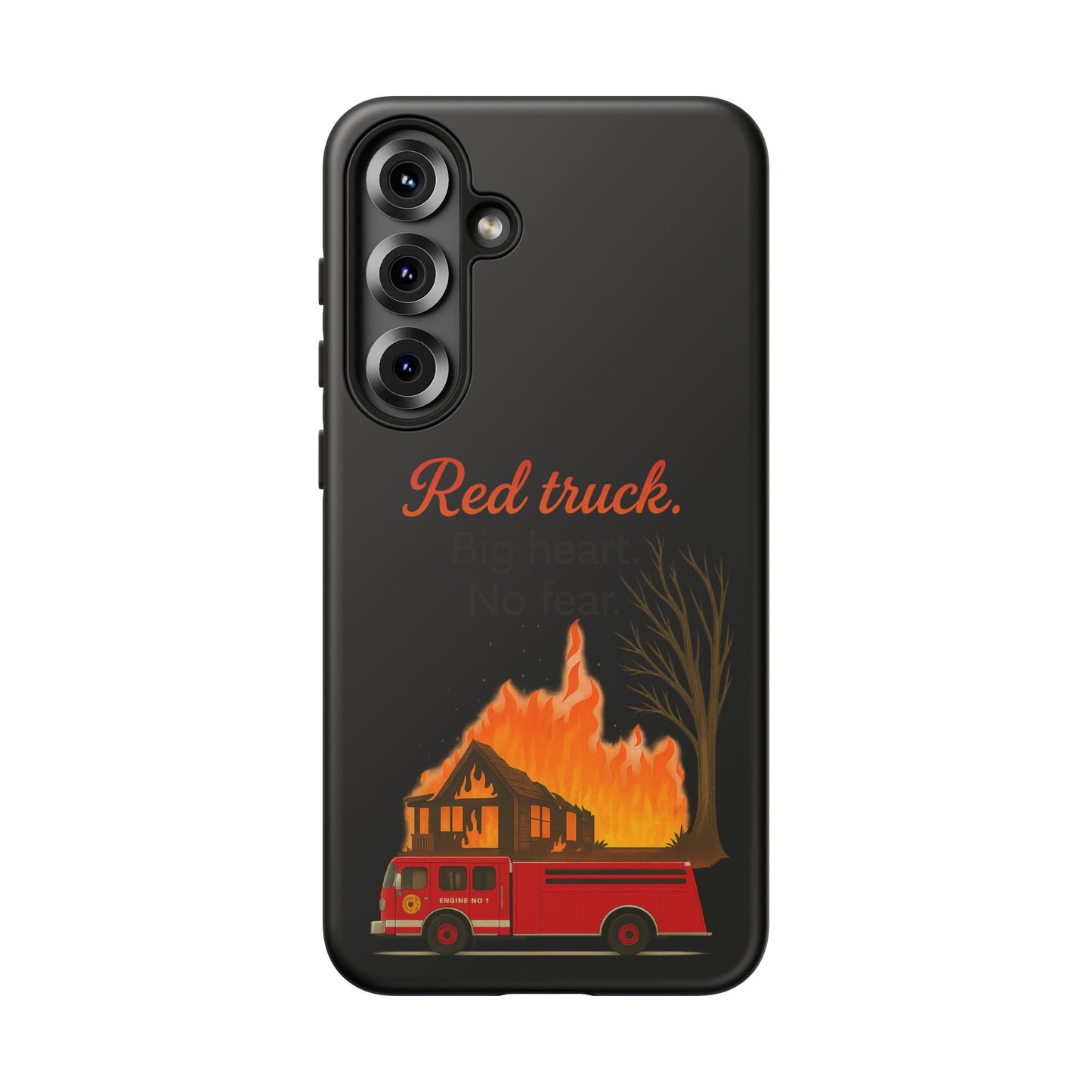 Phone Case — 'Red truck' Fire Truck Design, Vintage Firefighter Gift