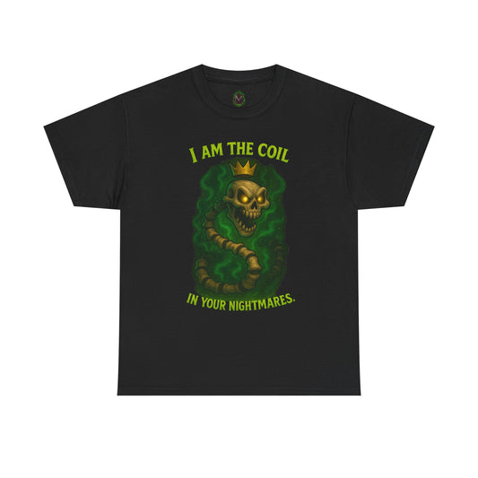 Skull Snake Crown Tee | I Am The Coil Nightmare Illustration