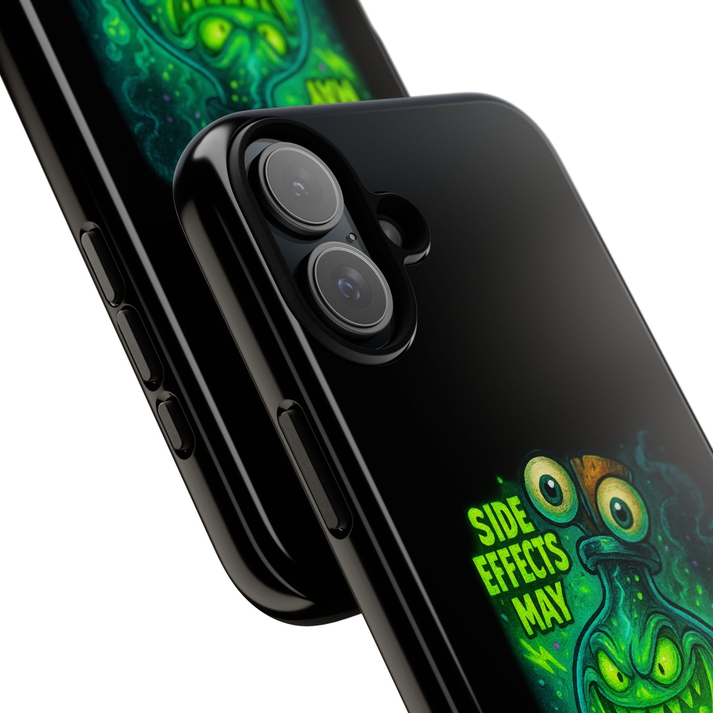 Phone Case — 'Side Effects May Include Laughter, Screaming, Glowing, and Doom' Neon Monster