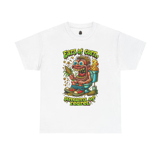 Graphic Tee — "Ears of Corn, Screams of Regret" Retro Horror Corn Monster T-Shirt