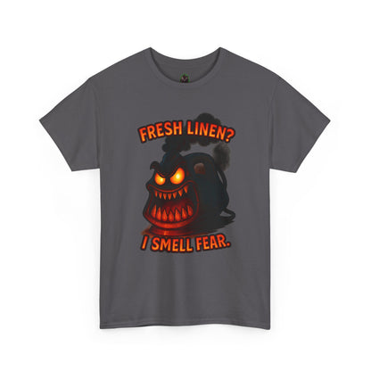 Fresh Linen? I Smell Fear Tee | Scary Laundry Monster Halloween Shirt