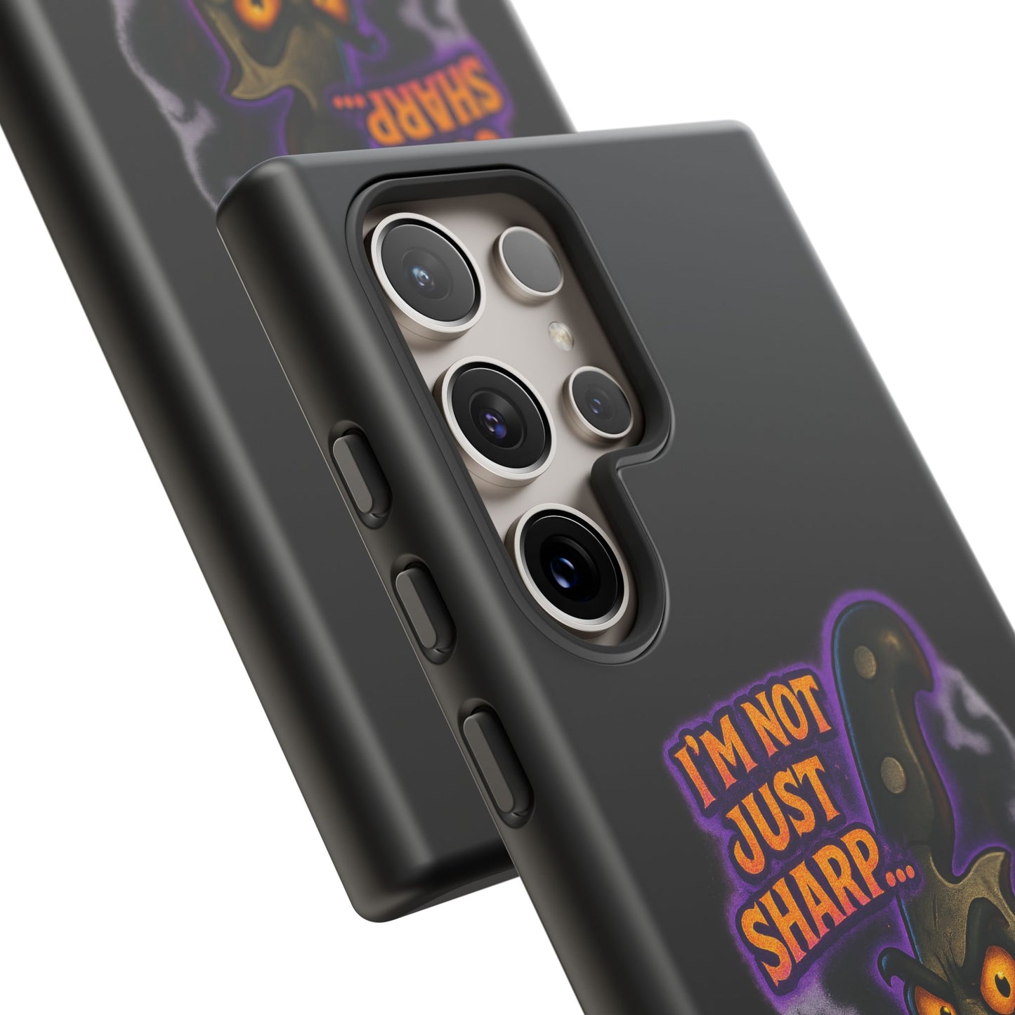 Knife Graphic Phone Case — "I'm Not Just Sharp... I'm Psycho-Sharp" Horror Phone Cover
