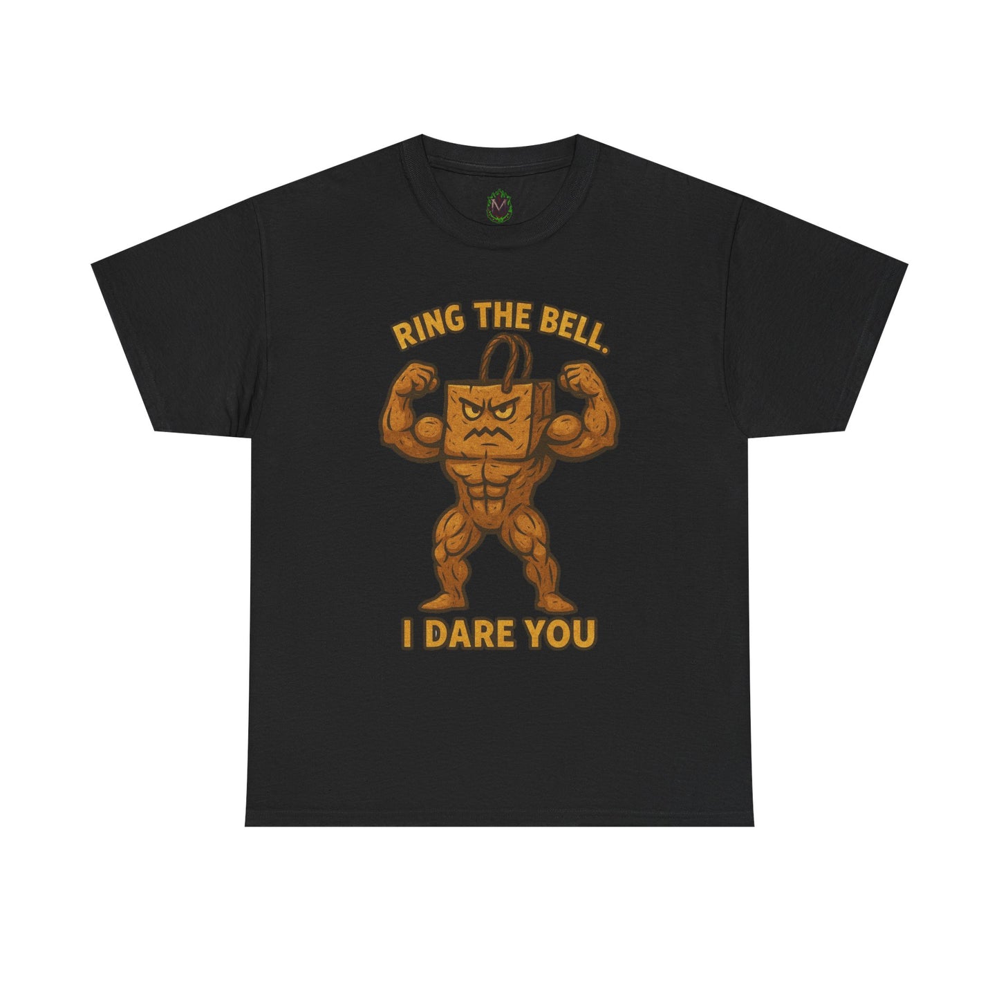 Kettlebell Mascot Tee — "Ring the Bell, I Dare You" Gym T-Shirt