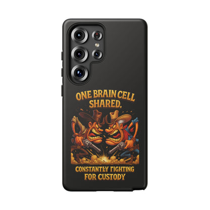 Phone Case — 'One Braincell Shared, Constantly Fighting for Custody' Funny Rivalry Cartoon