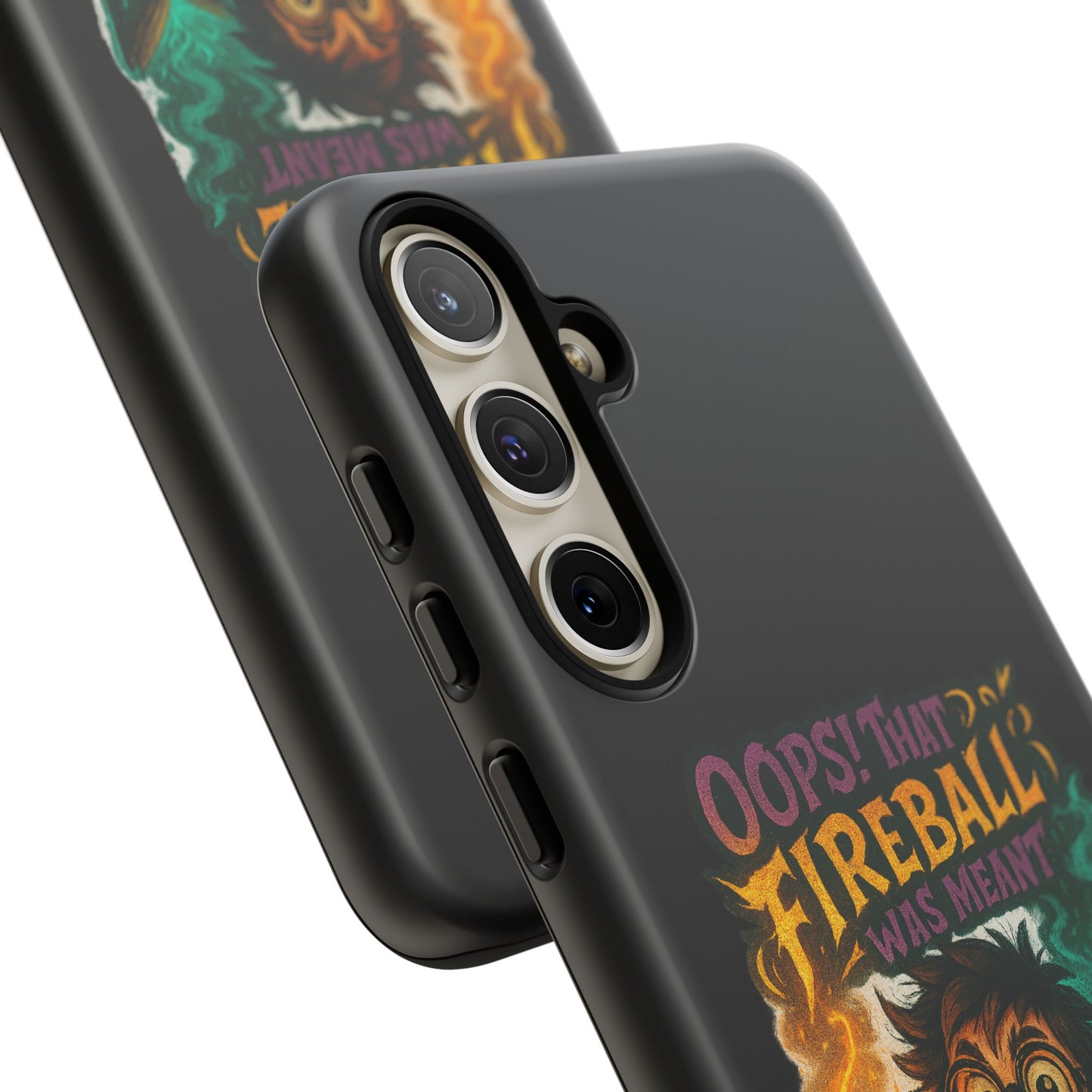 Phone Case — "Oops! That Fireball Was Meant to Be a Friendship Spell" Cute Fantasy Wizard Design