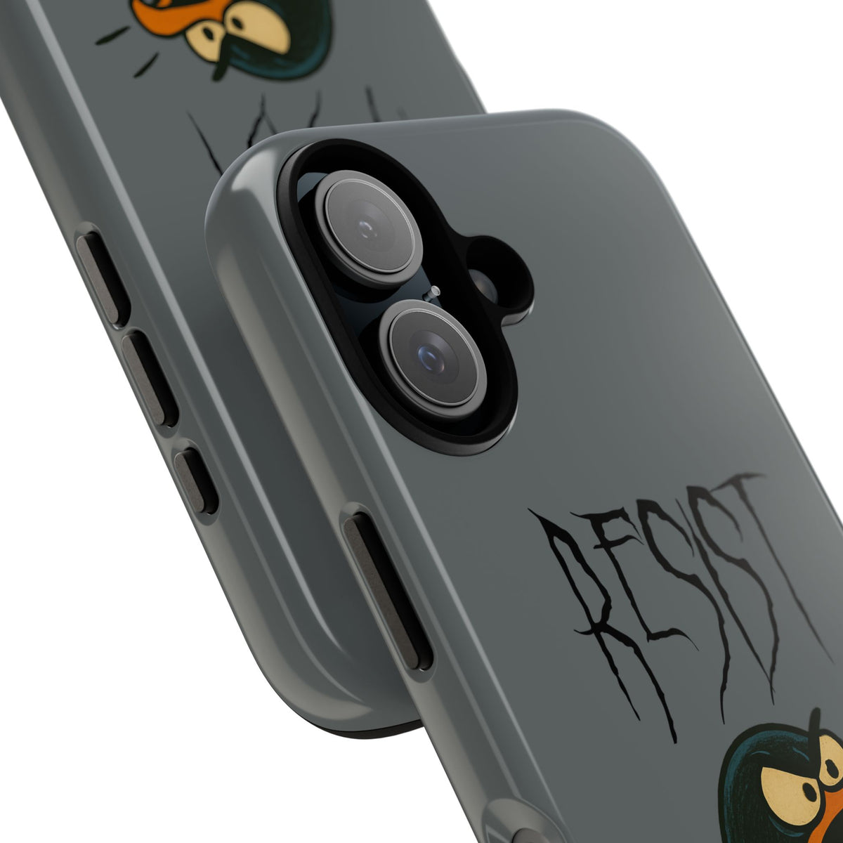 Resist Angry Penguin Phone Case — Protective iPhone Case with Bold Cartoon Design