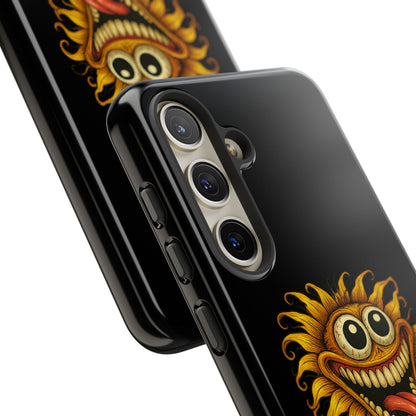 Phone Case - Smiling Sunflower Design with "Photosynthesizing the Universe One Breakdown at a Time"