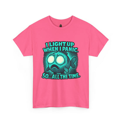 Glowing Panic Fish Tee | I Light Up When I Panic Graphic T-Shirt