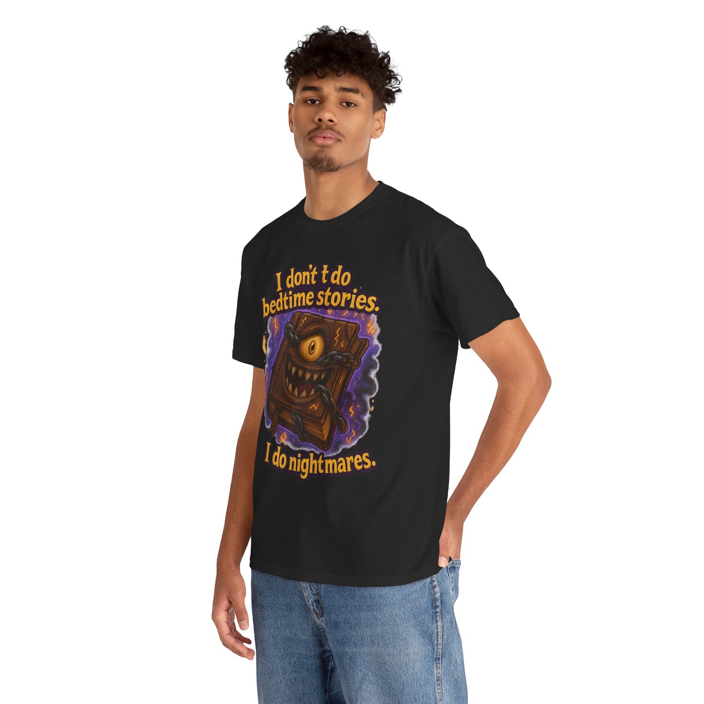 Horror Storybook Tee — "I don't do bedtime stories. I do nightmares."