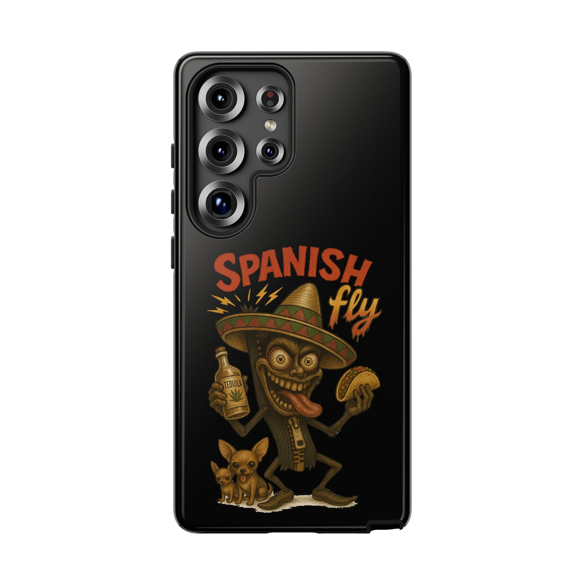 Spanish Fly Tough Phone Case — Retro Skull Sombrero Design