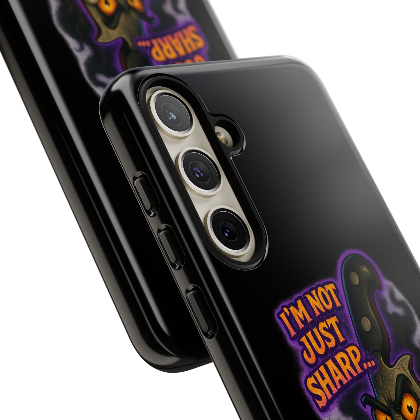 Knife Graphic Phone Case — "I'm Not Just Sharp... I'm Psycho-Sharp" Horror Phone Cover