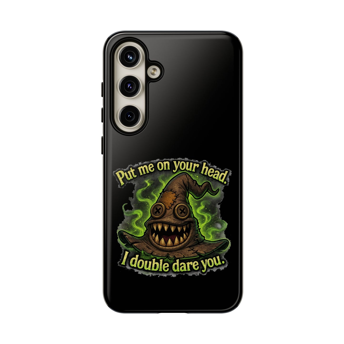 Phone Case — 'Put Me On Your Head, I Double Dare You' Witch Hat Horror Design