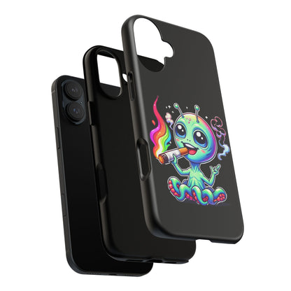 Alien Smoking Rainbow Joint Phone Case — Cute Psychedelic Cannabis iPhone Cover