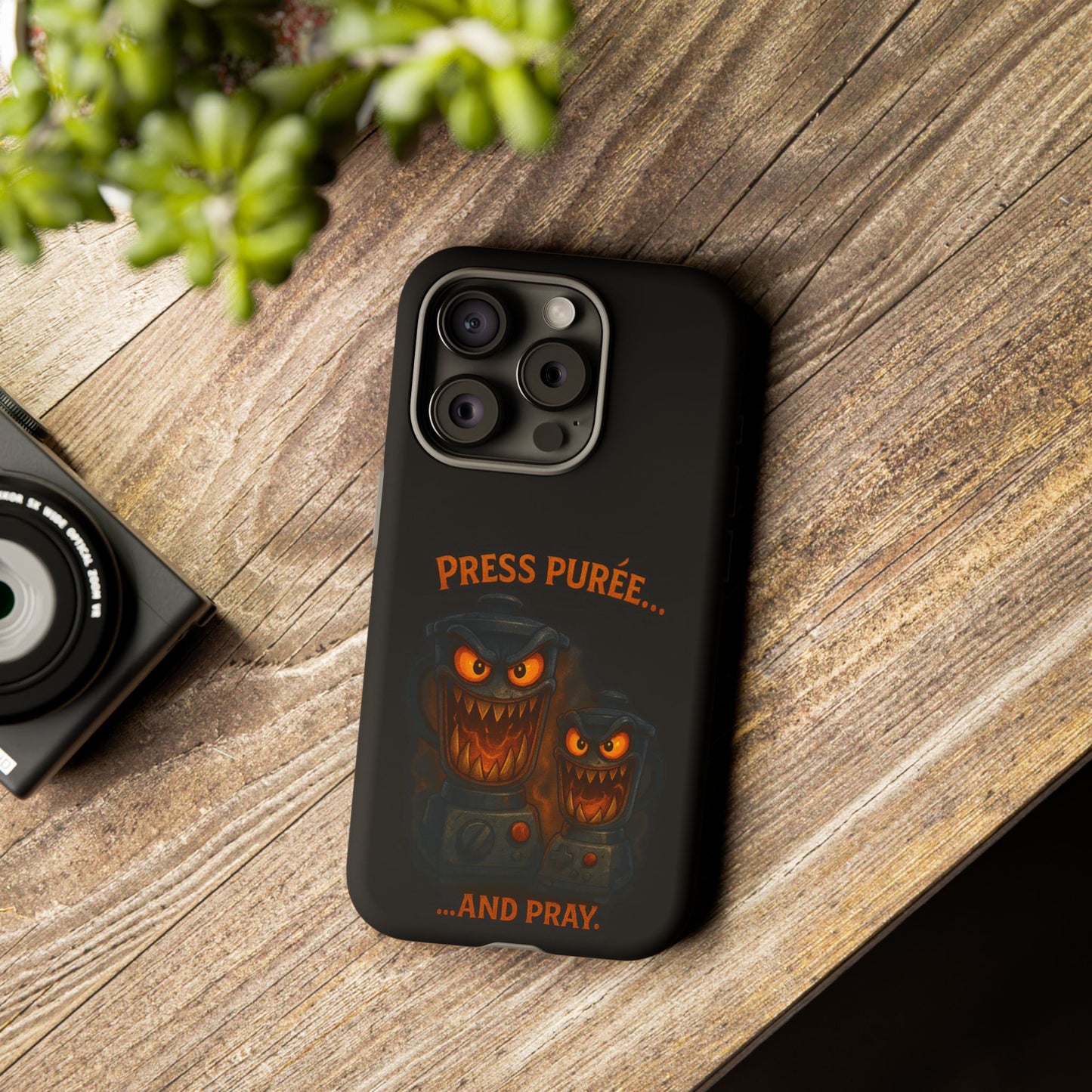Phone Case - 'Press Purée...and Pray' Halloween Horror Protective Cover