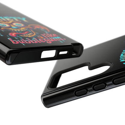 Phone Case — "I Chew Anxiety Like Bubblegum" Retro Monster Design