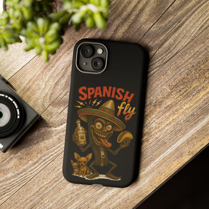 Spanish Fly Tough Phone Case — Retro Skull Sombrero Design