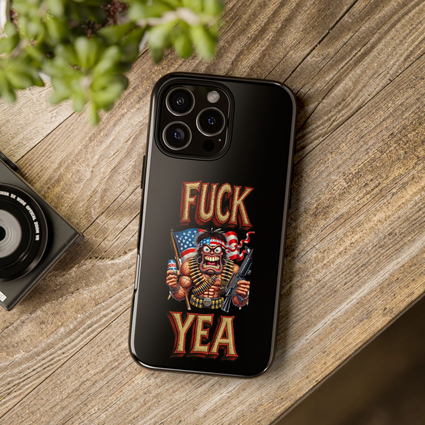 Phone Case — "FUCK YEA" Patriotic Skeleton Soldier Graphic
