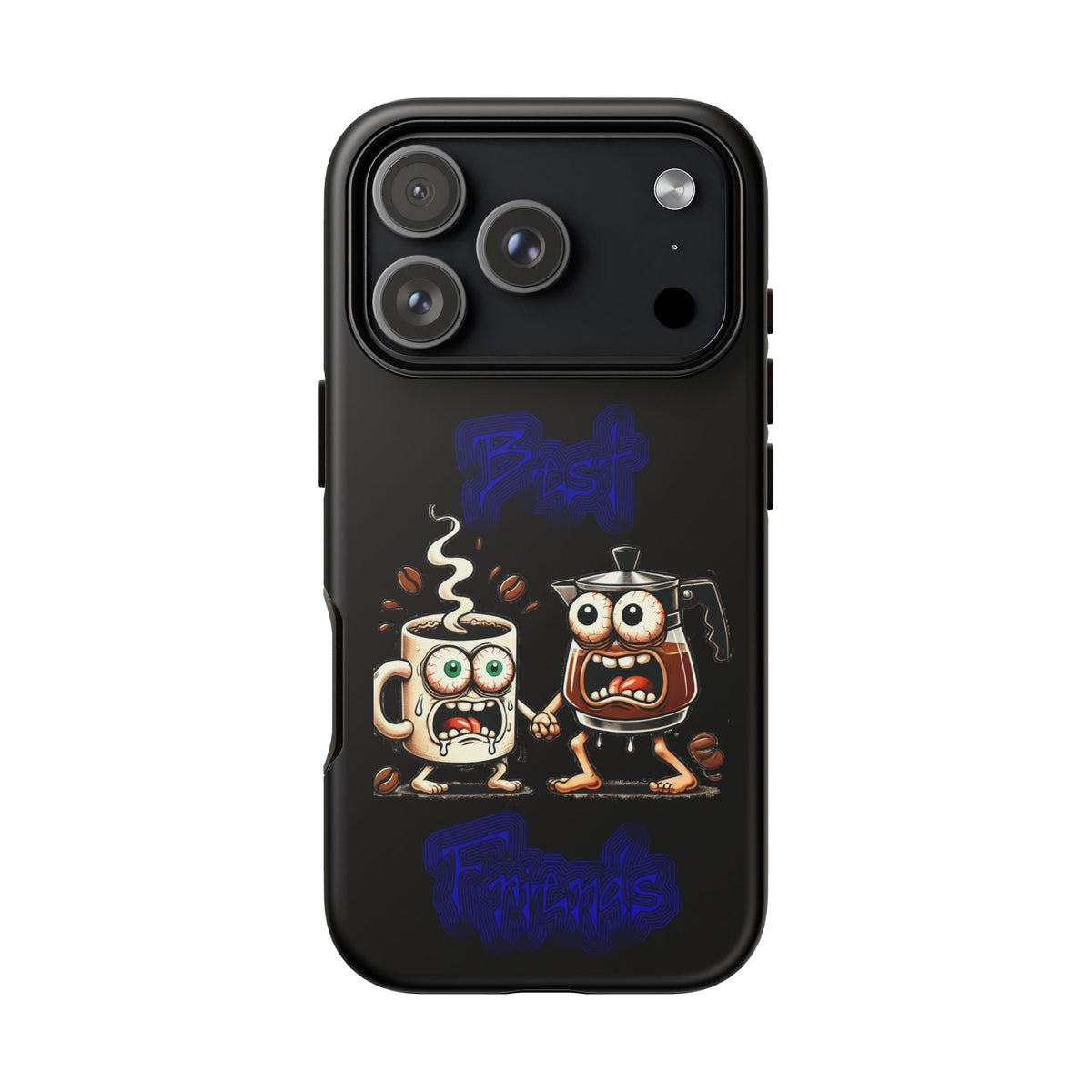 Coffee & Tea Fight Phone Case — Funny Kawaii Beverage Cartoon Tough Cases
