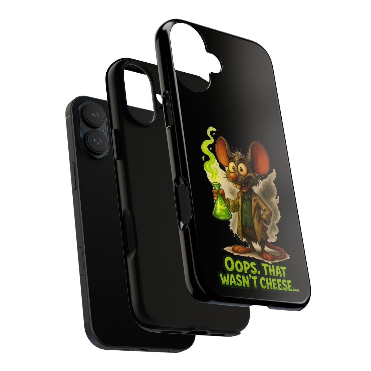 Phone Case — Funny Cartoon Rat "Oops That Wasn't Cheese" Protective Cover
