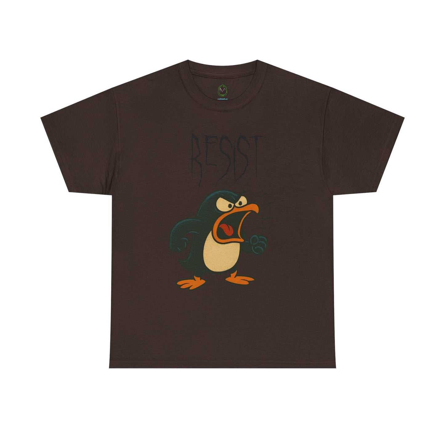 Resist Penguin Unisex Heavy Cotton Tee | Protest Shirt, Gift for Activists,