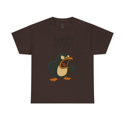 Resist Penguin Unisex Heavy Cotton Tee | Protest Shirt, Gift for Activists,