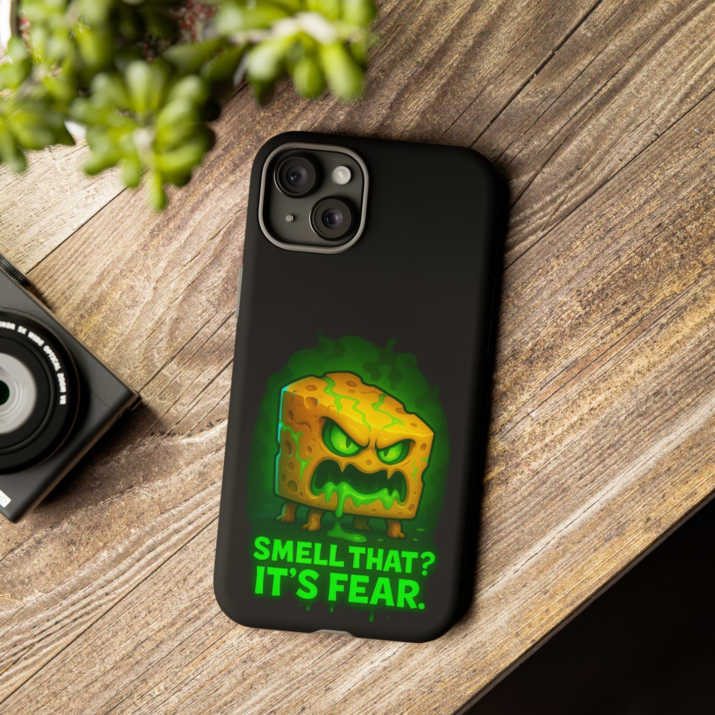 Phone Case — 'Smell That? It's Fear.' Spooky Cheese Monster Protective Case