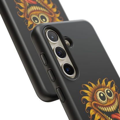 Phone Case - Smiling Sunflower Design with "Photosynthesizing the Universe One Breakdown at a Time"
