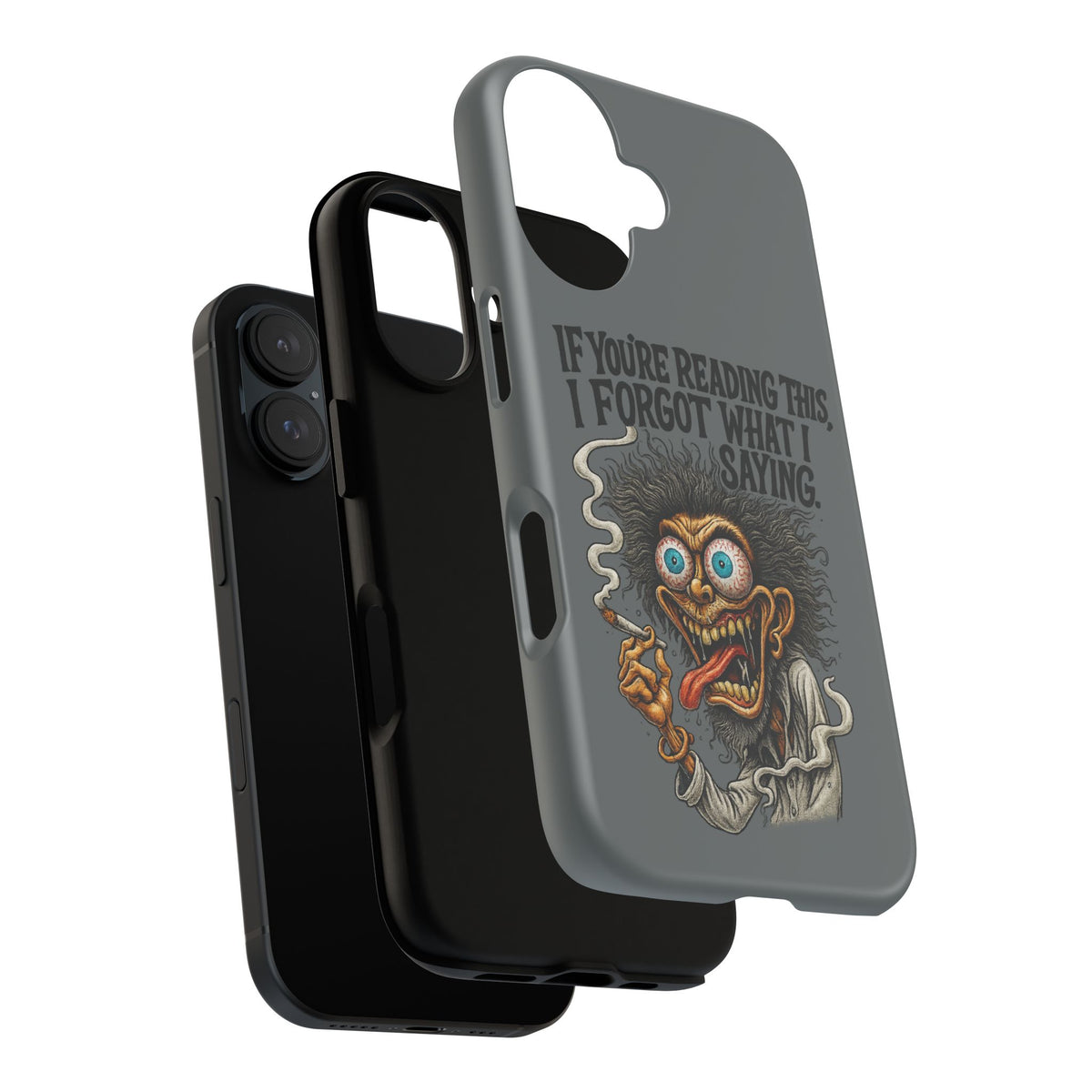 Phone Case — "If You're Reading This I Forgot What I Was Saying" Retro Crazy Cartoon Design