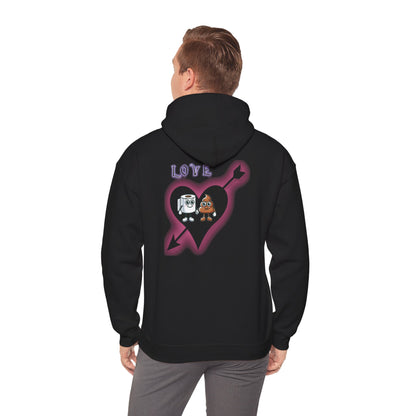 Cute Toilet Paper & Poop Heart Hoodie — Funny Bathroom Couple Graphic Sweatshirt