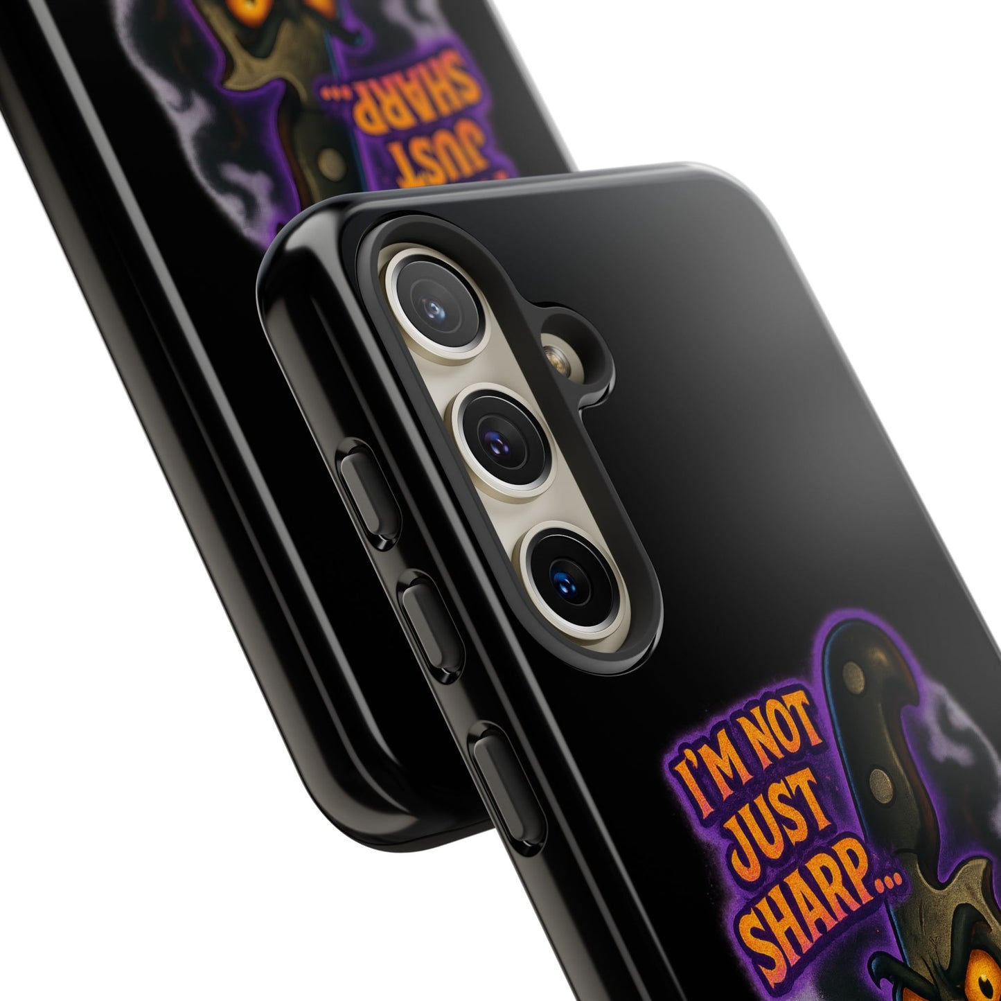 Knife Graphic Phone Case — "I'm Not Just Sharp... I'm Psycho-Sharp" Horror Phone Cover