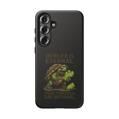 Phone Case — "Hunger Is Eternal, Your Fingers Are Optional" Turtle Monster Design