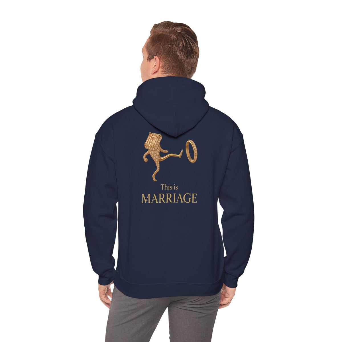 Marriage Key Graphic Hoodie — "This Is Marriage" Gold Lion Design