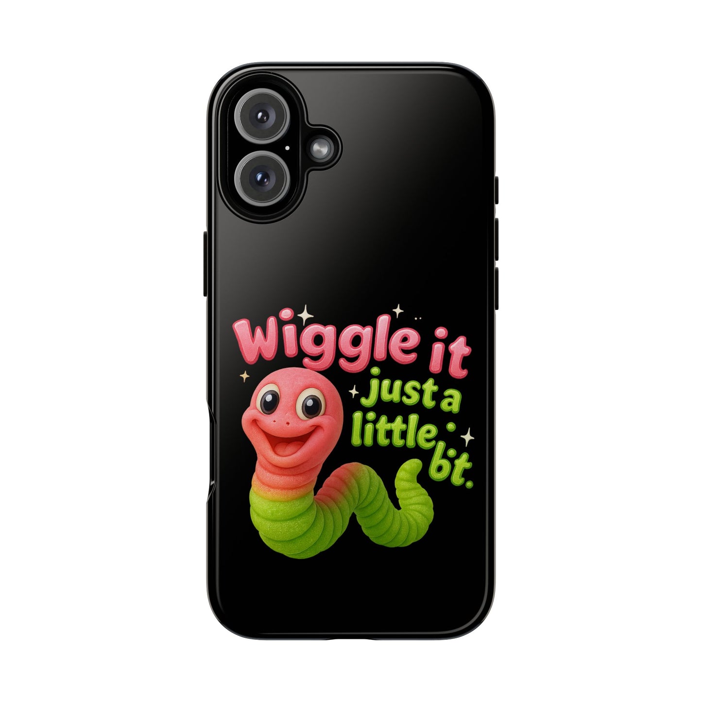 Wiggle It Worm Phone Case — Cute Pink & Green Cartoon iPhone Cover