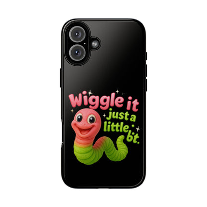 Wiggle It Worm Phone Case — Cute Pink & Green Cartoon iPhone Cover