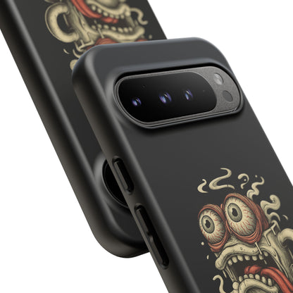 Tough Cases: Retro Hot Coffee Monster Phone Case — Funny 'If Your Mug...' Quote