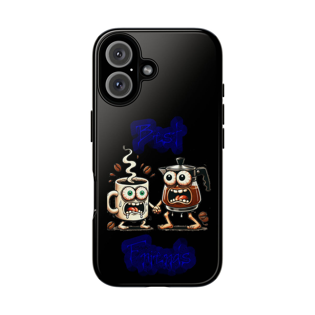 Coffee & Tea Fight Phone Case — Funny Kawaii Beverage Cartoon Tough Cases