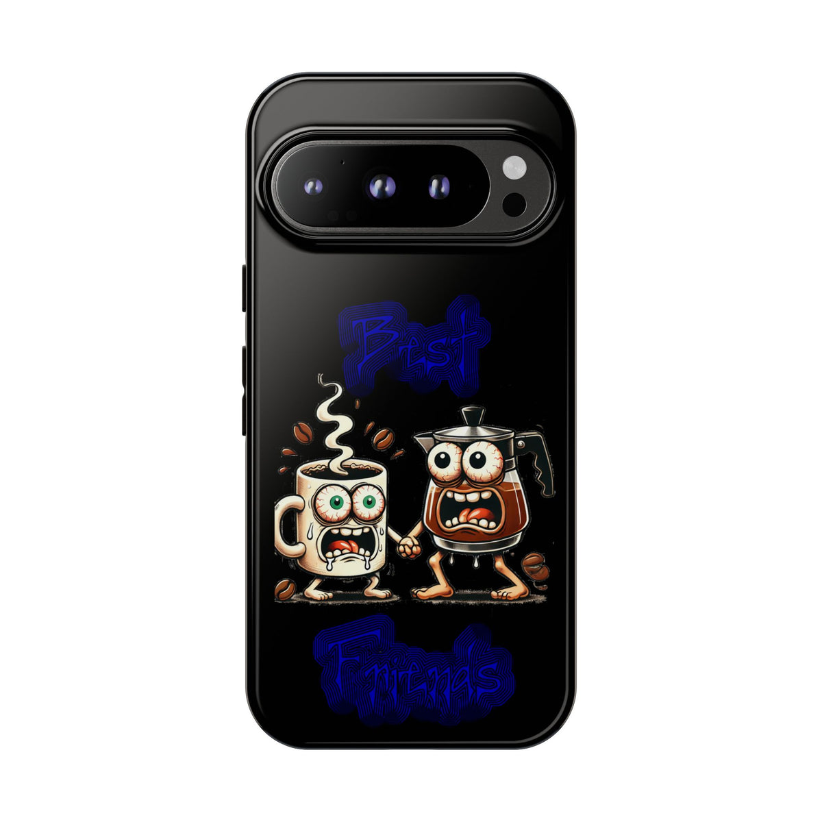 Coffee & Tea Fight Phone Case — Funny Kawaii Beverage Cartoon Tough Cases