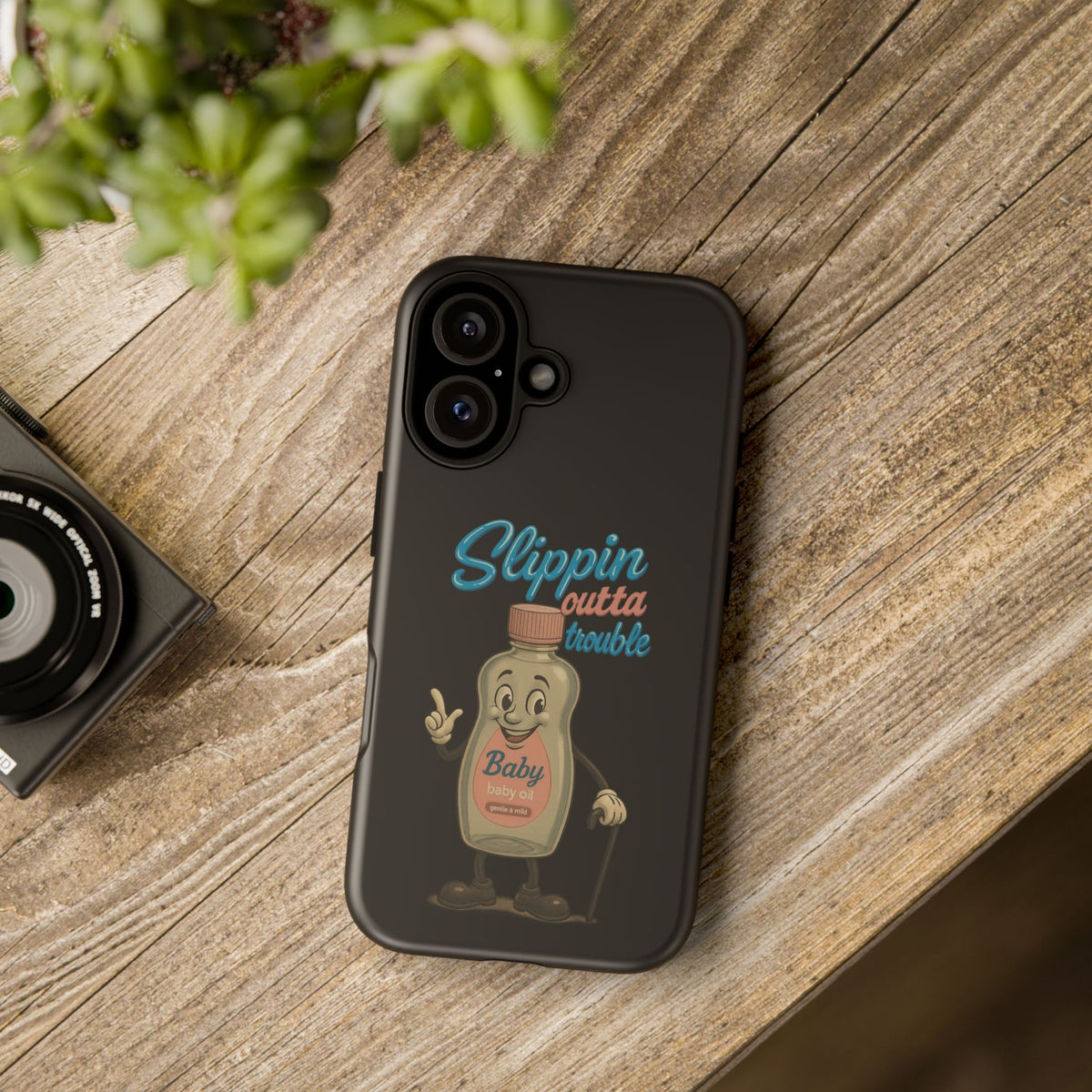 Phone Case — Retro 'Slippin Outta Trouble' Baby Bottle Design