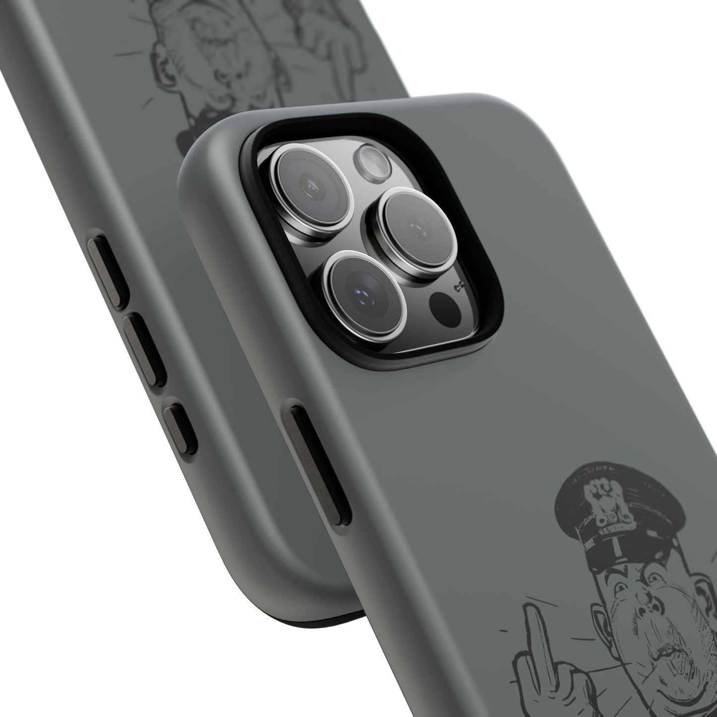 Vintage Cop Middle Finger Phone Case — Edgy Retro iPhone Protective Cover