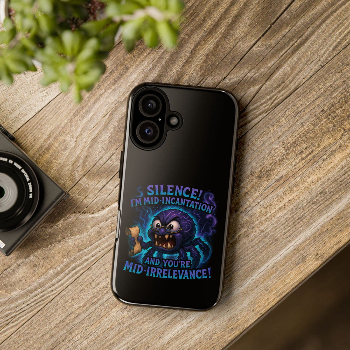 Phone Case — "Silence! I'm Mid-Incantation" Cute Angry Spider Magic Design