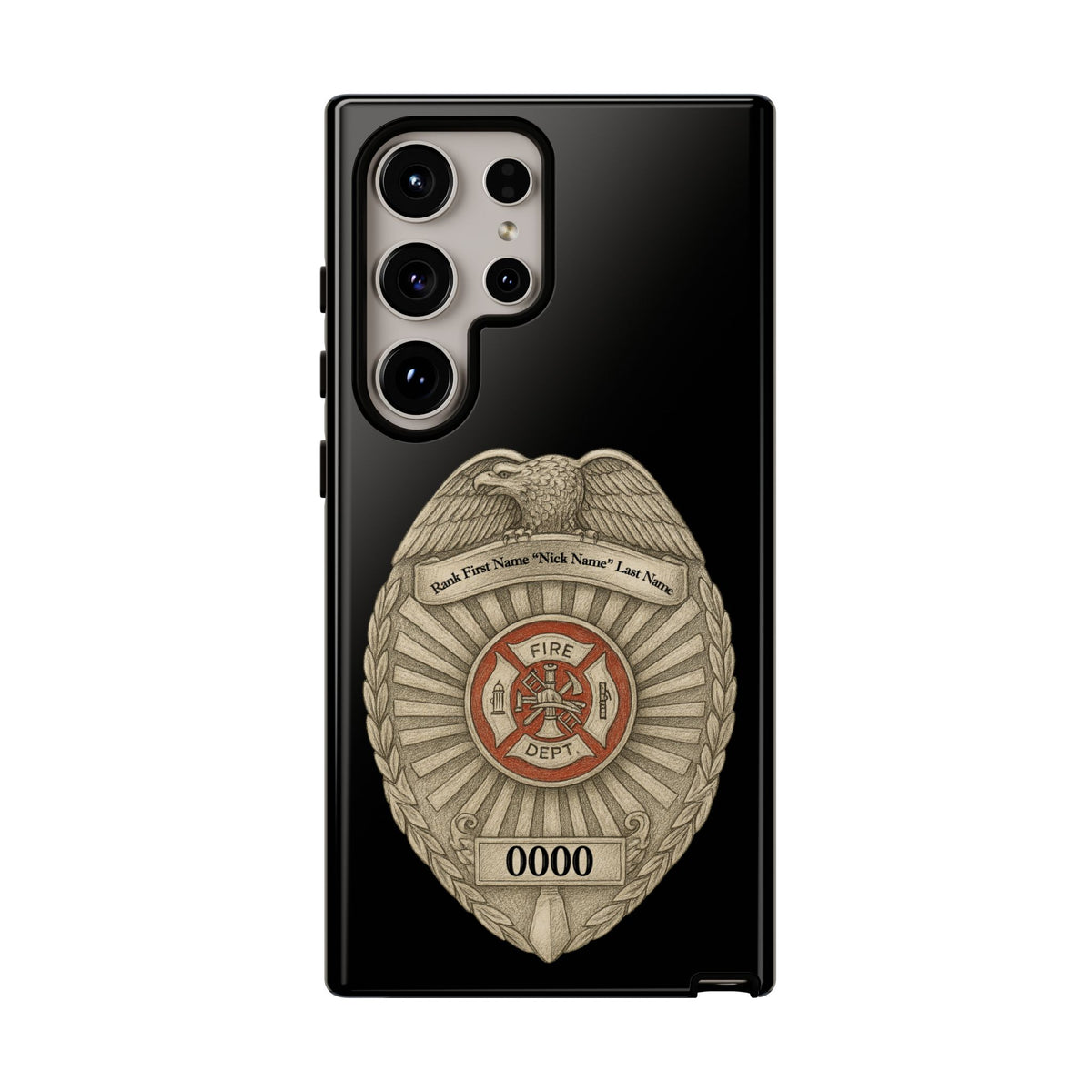 Firefighter Badge Phone Case – Personalized Dept. Emblem Tough Case