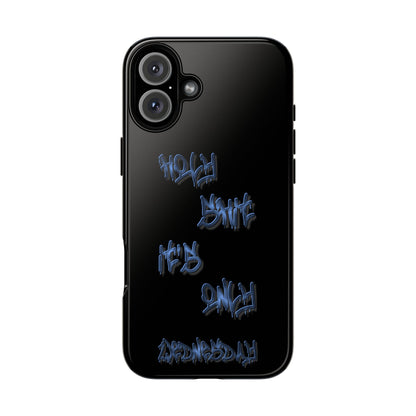 Phone Case — Blue Neon Graffiti "Tough Cases" Protective Cover
