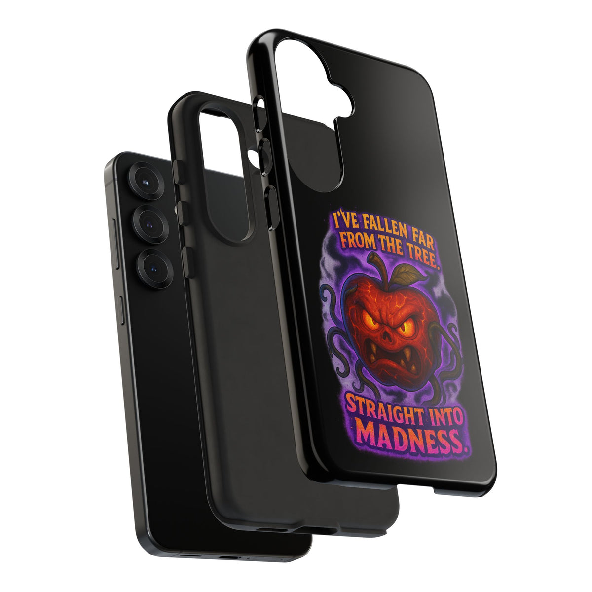 Phone Case — 'I've Fallen Far From the Tree, Straight Into Madness' Pumpkin Horror Design