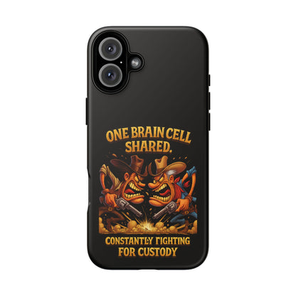 Phone Case — 'One Braincell Shared, Constantly Fighting for Custody' Funny Rivalry Cartoon