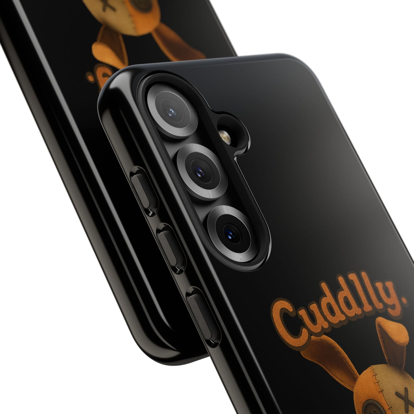 Phone Case — "Cuddly. Cracked. Kinda Dangerous." Cute Creepy Bunny Protective Case