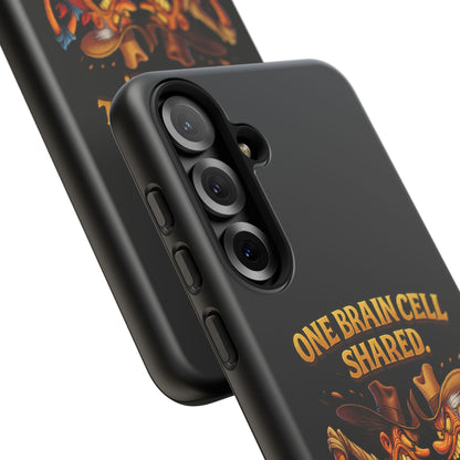 Phone Case — 'One Braincell Shared, Constantly Fighting for Custody' Funny Rivalry Cartoon