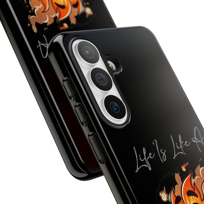 Cute Flaming Dumpster Phone Case — "Life Is Lit" Funny Burnout Phone Cover
